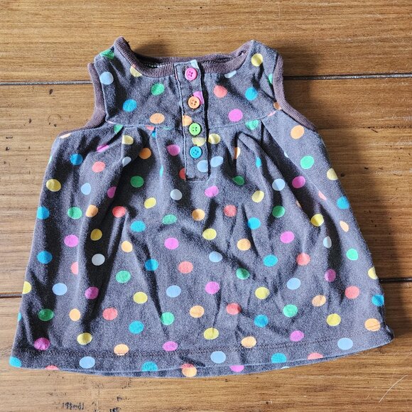 Carters - Brown Polka Dot Shirt Sleeve Less Shirt Size 12 Months - Picture 1 of 6